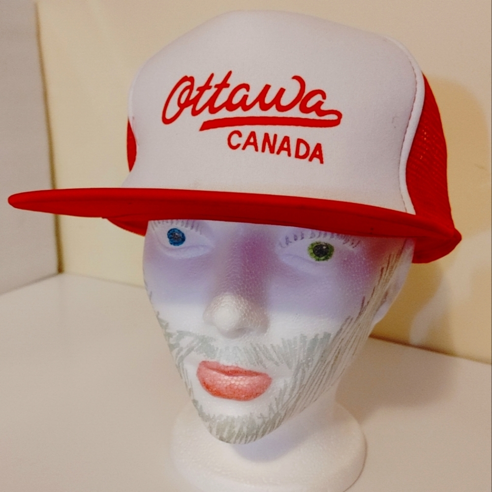 Vintage Retro Foam Mesh Trucker Hat ballcap Ottawa Ontario Canada snapback